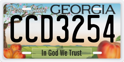 GA license plate CCD3254