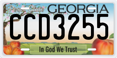 GA license plate CCD3255