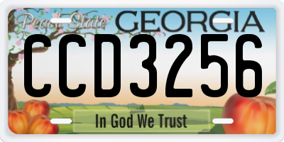 GA license plate CCD3256