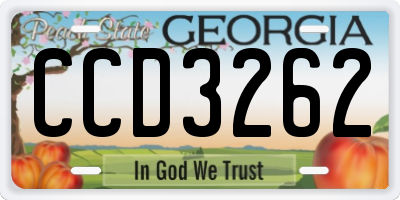 GA license plate CCD3262