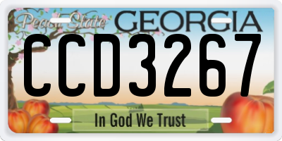 GA license plate CCD3267