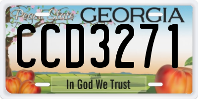 GA license plate CCD3271