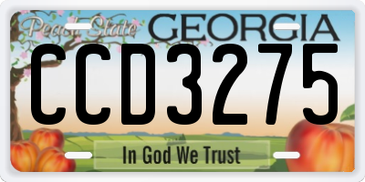 GA license plate CCD3275