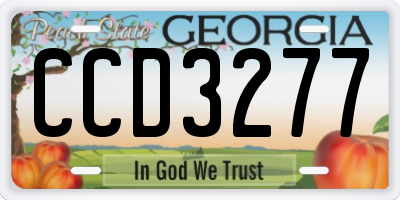 GA license plate CCD3277