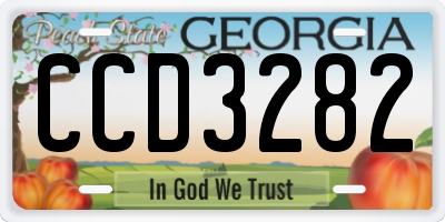 GA license plate CCD3282