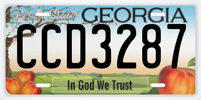 GA license plate CCD3287