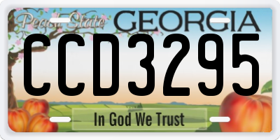 GA license plate CCD3295
