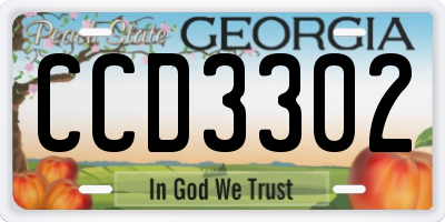 GA license plate CCD3302
