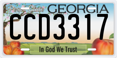 GA license plate CCD3317