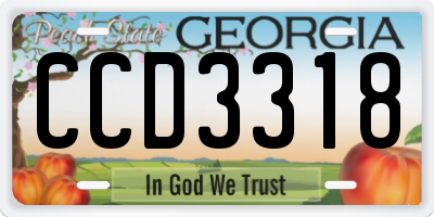 GA license plate CCD3318