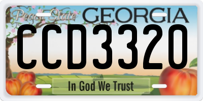 GA license plate CCD3320