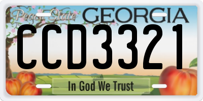 GA license plate CCD3321