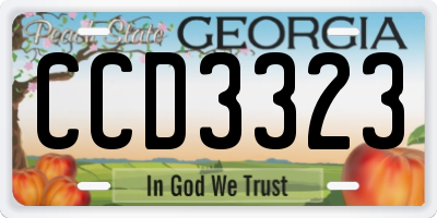 GA license plate CCD3323