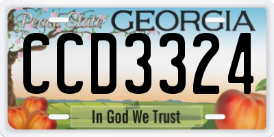 GA license plate CCD3324