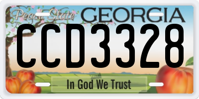 GA license plate CCD3328