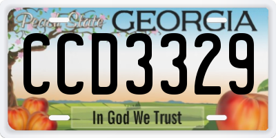 GA license plate CCD3329