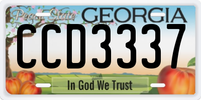 GA license plate CCD3337