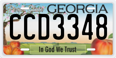 GA license plate CCD3348