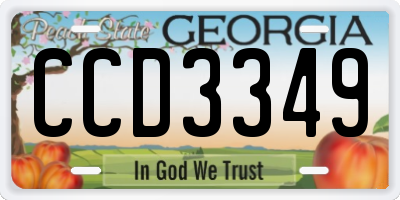 GA license plate CCD3349