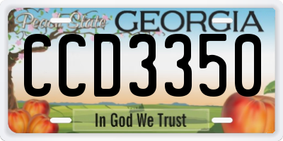 GA license plate CCD3350