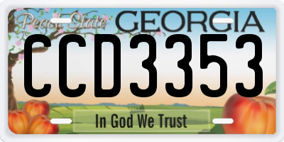 GA license plate CCD3353