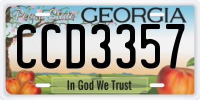 GA license plate CCD3357
