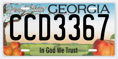 GA license plate CCD3367