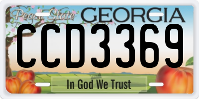 GA license plate CCD3369