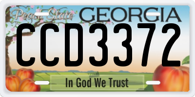 GA license plate CCD3372