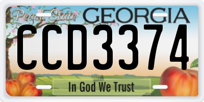 GA license plate CCD3374