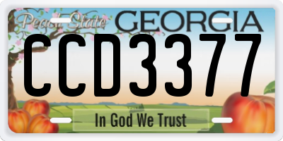 GA license plate CCD3377