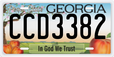 GA license plate CCD3382