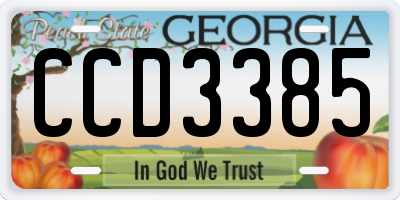 GA license plate CCD3385