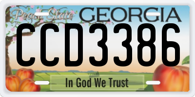 GA license plate CCD3386