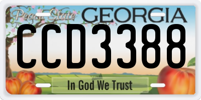 GA license plate CCD3388