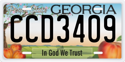 GA license plate CCD3409