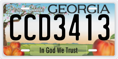 GA license plate CCD3413