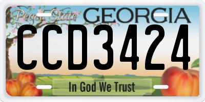 GA license plate CCD3424