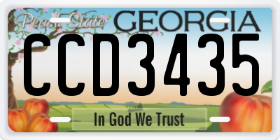 GA license plate CCD3435