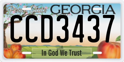 GA license plate CCD3437