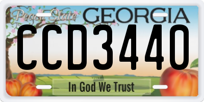 GA license plate CCD3440