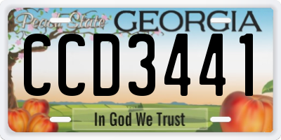 GA license plate CCD3441