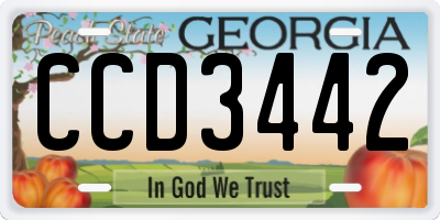 GA license plate CCD3442