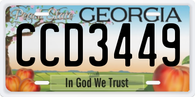 GA license plate CCD3449