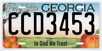 GA license plate CCD3453