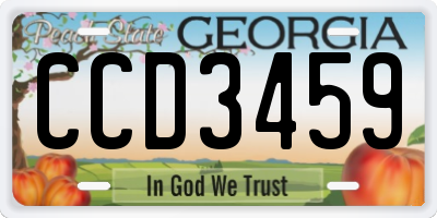 GA license plate CCD3459