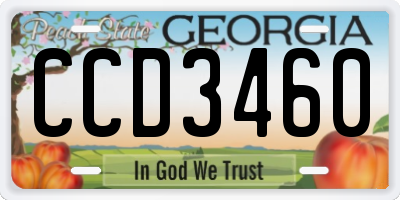 GA license plate CCD3460