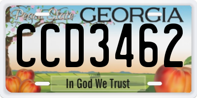 GA license plate CCD3462