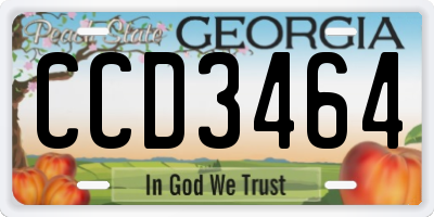 GA license plate CCD3464