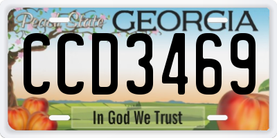 GA license plate CCD3469